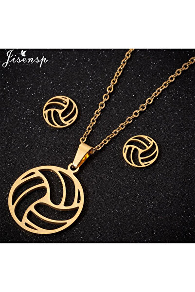 Choice 45cm TZ071G Jisensp Volleyball Jewelry Necklace for Women Men Stainles...