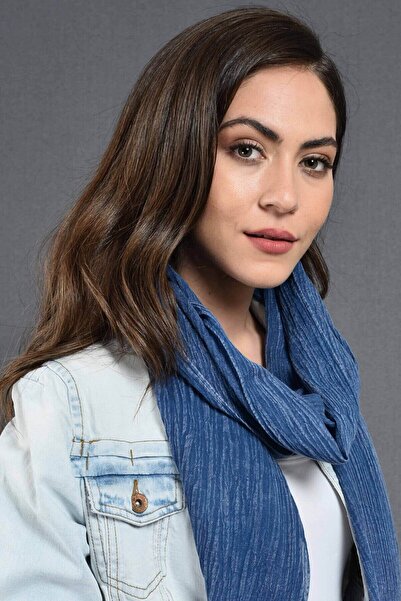 Dosimira Unisex Indigo Blue Denim Grinding Cotton Scarf