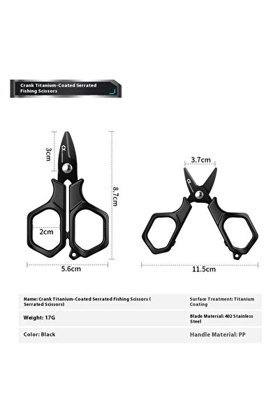 Choice A short mouth Portable Titanium Plated Fishing Scissors for Hanging St...