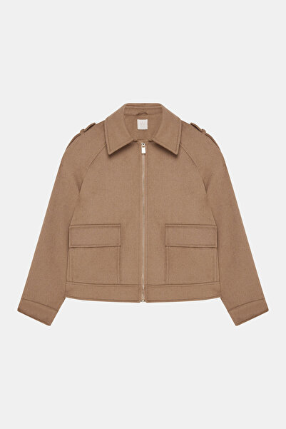 W Collection CAMEL KISA YÜNLÜ KABAN