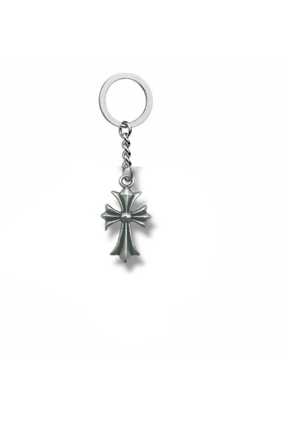 Herşey Nota Vintage Style Metal Keychain with Cross Figure – Unisex Gothic & ...
