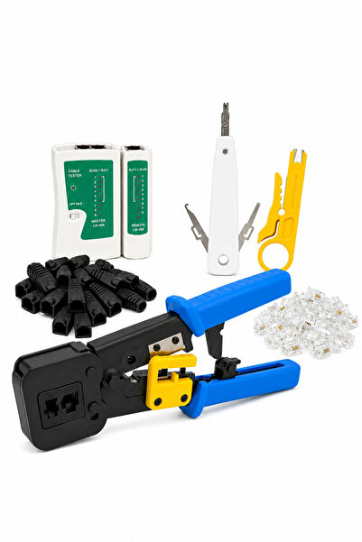 MVLH Set - RJ45 RJ11 Ağ Kurulum Krimp Pense - Kablo Test Cihazı + Mini Soyucu...