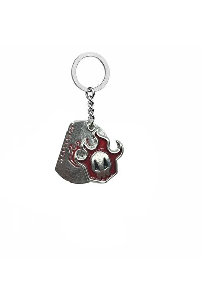 Herşey Nota Red Flame Patterned Bleach Tag Keychain |   Unisex Anime Accessory