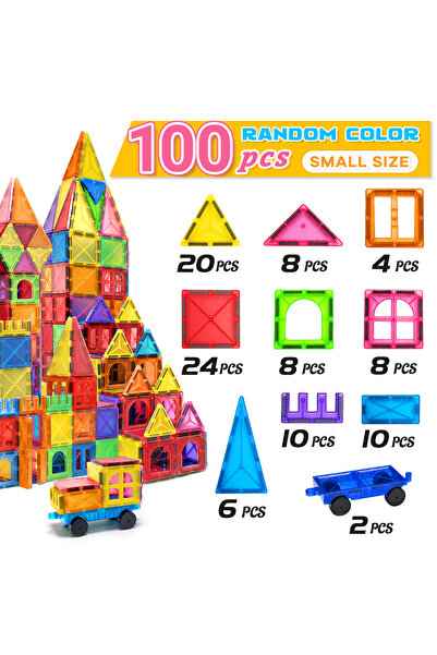 choice2 100PCS Magnetic Building Blocks Construction Set Montessori Sensory E...