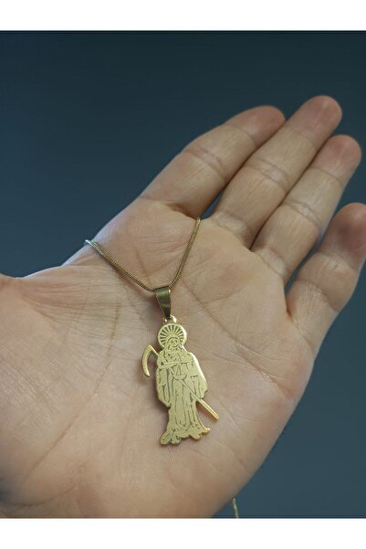 Herşey Nota Hip Hop Style Holy Death Skeleton Gold Color 316L Stainless Steel...