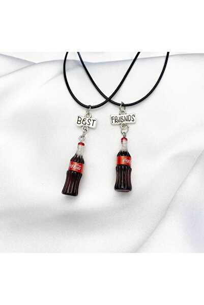 Herşey Nota Best Friend Kola Drink Figured Double Friend Lover Necklace