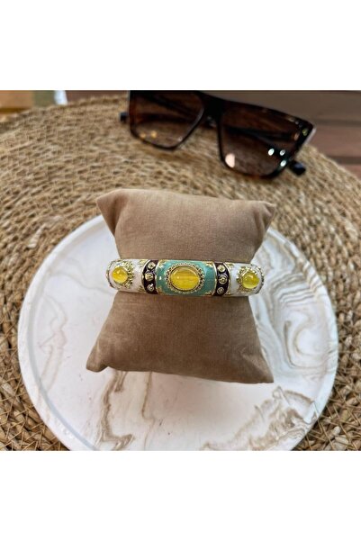 nesdesign Vintage Yellow Stone Ethnic Pattern Handcuffs