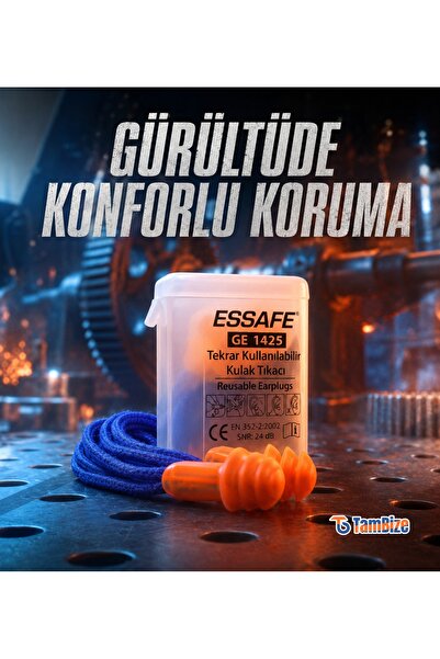 Genel Markalar Silikon ve Tekstil İpli Kulak Tıkacı Essafe - TamBize