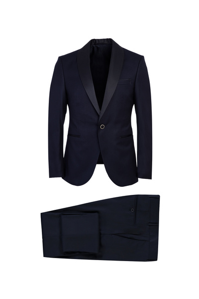 Abdullah Kiğılı 7 Drop Slim Fit, smoking și costum de mire cu guler mono, cro...