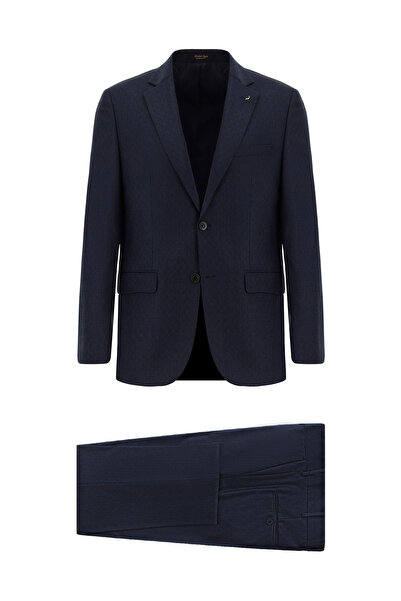 Abdullah Kiğılı 7 Drop Slim Fit Slim Fit Wool Patterned Suit