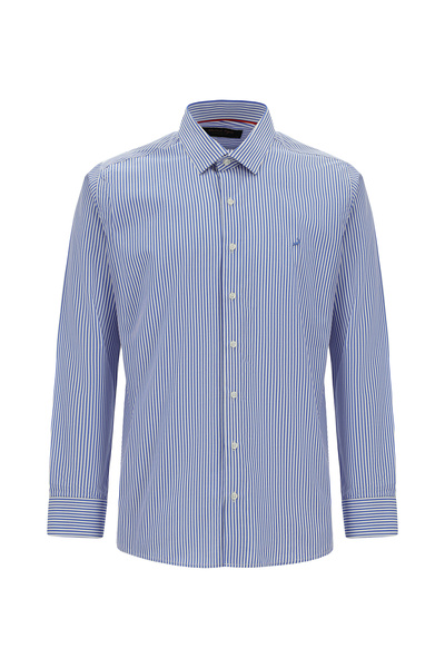 Abdullah Kiğılı Long Sleeve Slim Fit Slim Fit Classic Striped Cotton Shirt