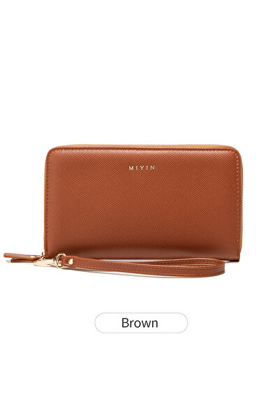 Choice3 QB384-Brown Vintage Large Capacity Women's Wallet 2025 New PU Leather...