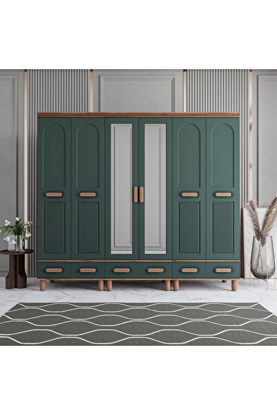 MONZIO Otto 6 Kapaklı Çekmeceli Gardırop %100 MDF