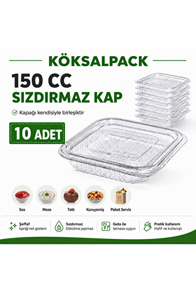 Köksal Pack 10 Pieces of 150 Cc Transparent Plastic Sauce and Food Containers...