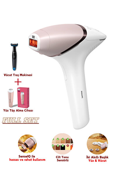 Philips Vücut ve Yüz 2 Başlık,450.000 Atım,Tıraş Makinesi ve Yüz Temizleyici ...