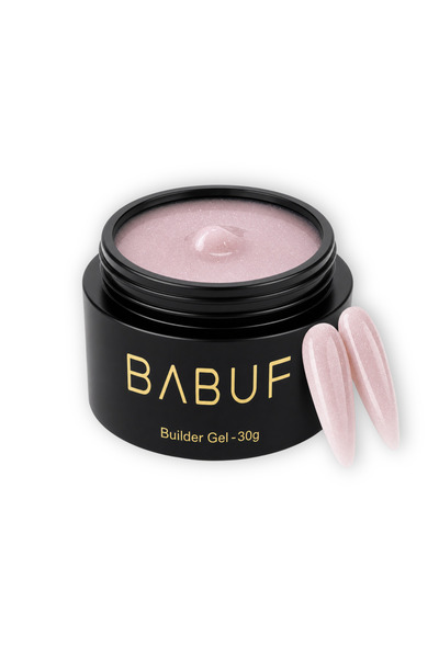 BABUF Gel de Construcție Autonivelant Nude cu Glitter 30 g – Pentru Unghii cu...