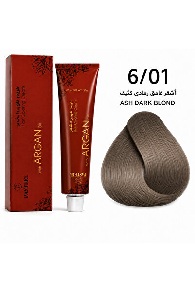 pasteel صبغة شعر ايطالي بالأرجان، 6/01 أشقر غامق رمادي كثيف، 100مل من باستيل