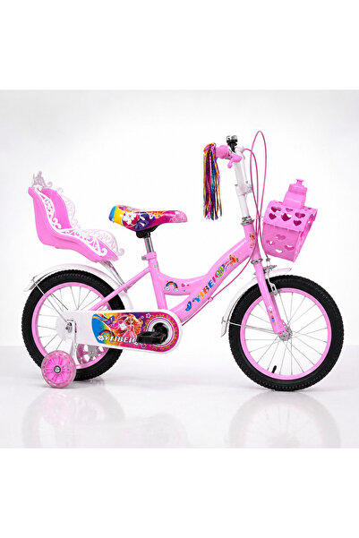 LUDIRO Bicicleta Fete 16 Inch Printesa - Roz, cu Scaun Papusa Inclus | 4-8 Ani