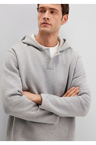 Mavi Kapüşonlu Gri Sweatshirt 0S10518-80018