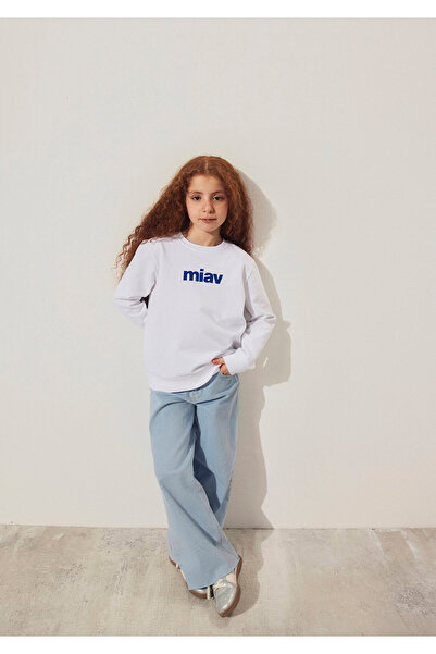 Mavi Miav bedrucktes weißes Sweatshirt 6610031-620