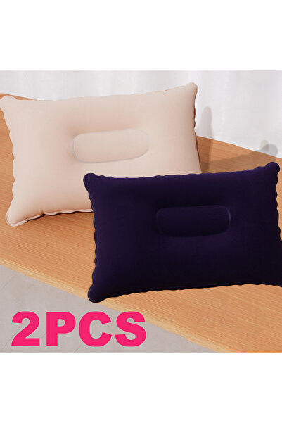 choice2 Gray and Deep Purple 2Pcs/Pack Inflatable Square Pillow, Travel Neck ...