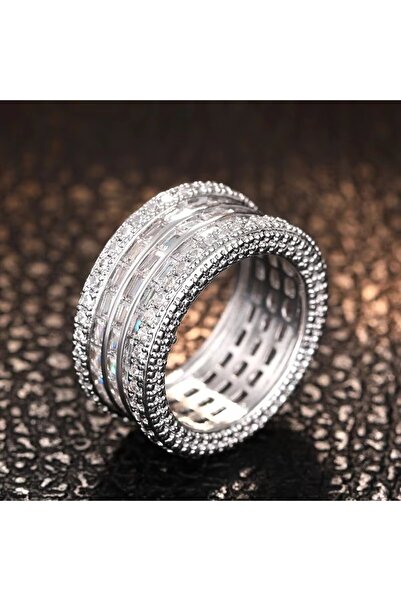 Choice3 7 T0232 Huitan Brilliant Wedding Engagement Rings for Women full Inla...