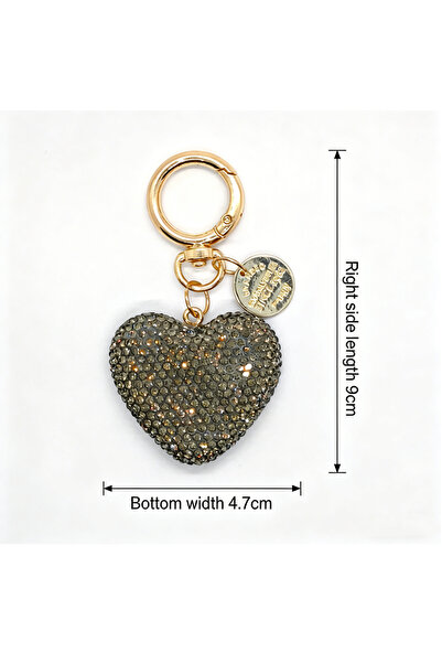 Choice3 Black Bling Bling Pink Heart Crystal Rhinestone Soft Clay Keychain fo...