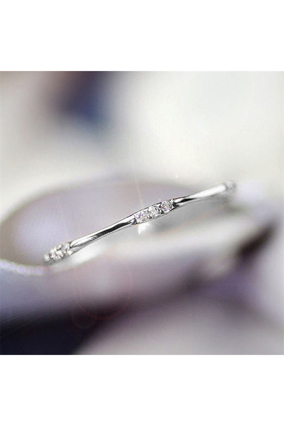 Choice 8 H229 Huitan Chic Women's Finger Rings Minimalist Thin Band with Shin...