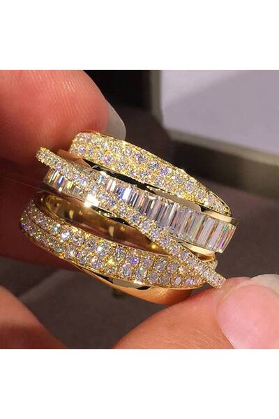 Choice6 8 T0834 Huitan Luxury Women Rings Inlaid Shining Cubic Zirconia Weddi...