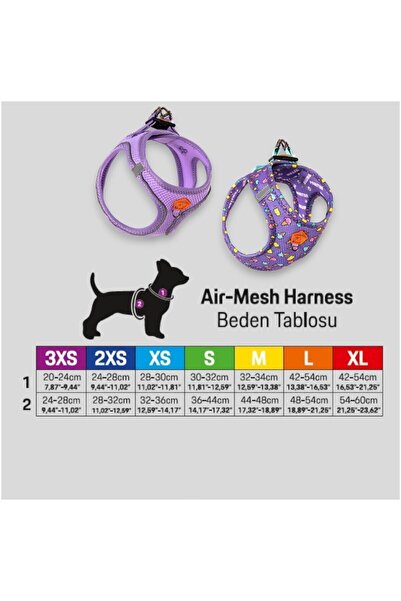 Pawstar Dino Air-mesh Göğüs Tasması Kedi Köpek Göğüs Tasması