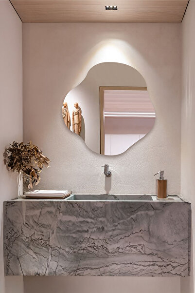 Mirror Home Decor Art Özel Tasarım Doğal Form Dekoratif Ayna, Modern Dalgalı ...