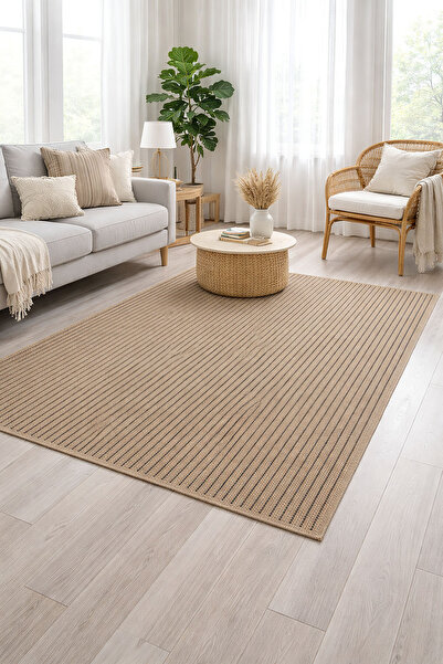 Giza Home Avanos Modern Kahve Hasır Dokuma Jüt Sisal Kilim Yıkanabilir Balkon...