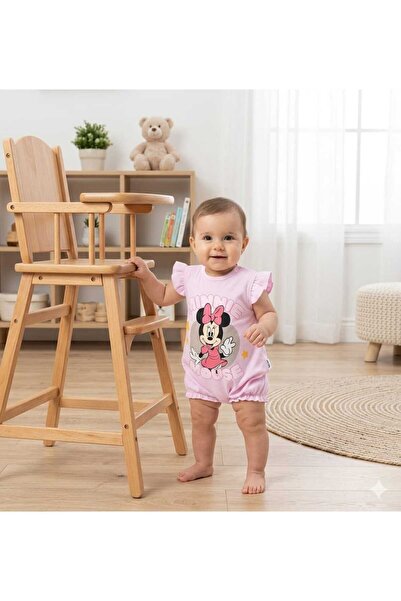 Leylababybutik Mınnıe Mouse Baskılı Kız Bebek Yazlık Tulum
