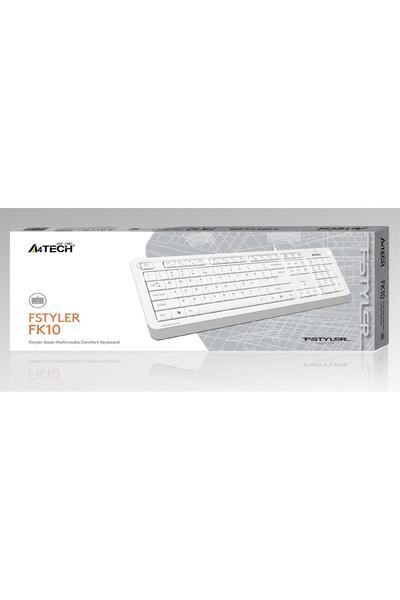 A4 Tech Fk10 Q Usb Fsytyler Beyaz Tr Fn-Mmedya Klavye