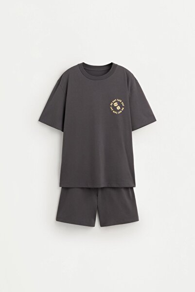 LEFTIES Desenli kısa pijama takımı