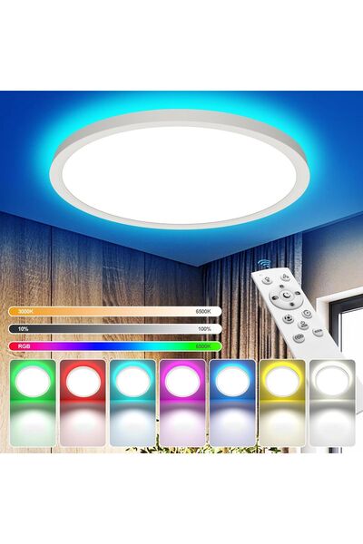 Dotail YiLaie Φωτιστικό Οροφής LED, 24W, 2700 lm, RGB, Ρυθμιζόμενης Έντασης, ...