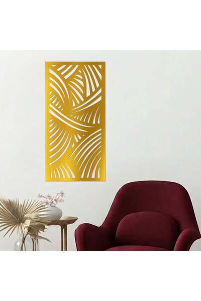 KHUBARA' AL-ALWAN منحوتة أكريليك -زخرفه - AC-312026036- - ذهبي مقاس 117x60