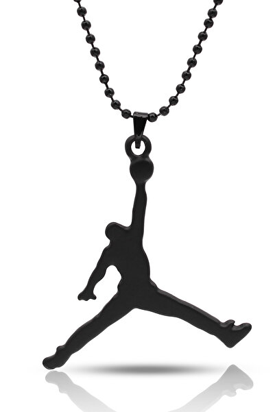kolbi Legendary Basketball Slam Dunk Necklace - Black Color with Ball Chain