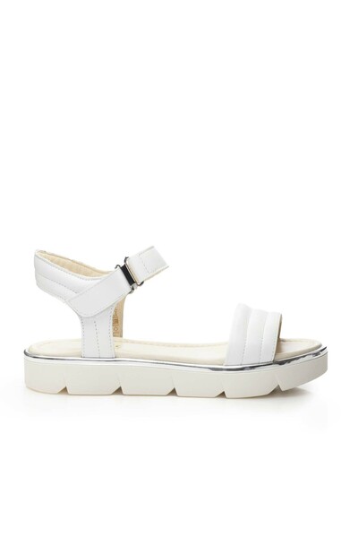 UrbanShoes Sandale cu talpa joasa dama din piele naturala, Leofex- 380-1 Alb Box
