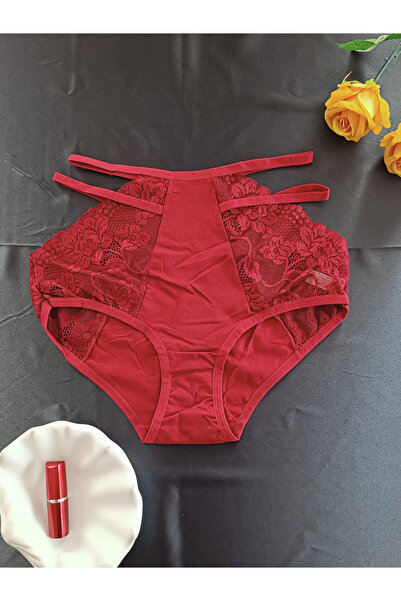 ZENA UNDERWEAR Shay Lace High Waist Women's Underwear Panties with String Det...
