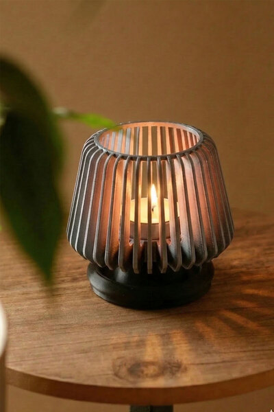 Croitacraft Dekoratif Tealight Mumluk - Masaüstü Aydınlatma -Gümüş Gri 1 adet...