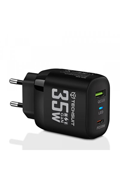 Techsuit Incarcator Retea CHPD174, 35W, 3A, 1 x USB-A - 1 x USB-C, Negru