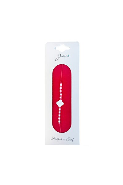 Vader Martisor Bratara cu Sidef, Jolie, Model Floare, cu Snur Rosu, Margele A...