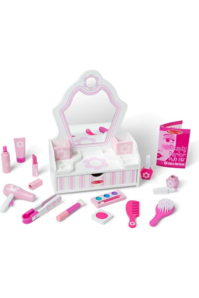 Melissa & Doug مجموعة لعب صالون التجميل الخشبية