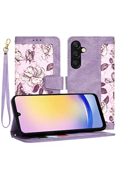 Stef's Cat Калъф за Samsung Galaxy A25 A256, Stef's Cat, FlipCraft, Лилав