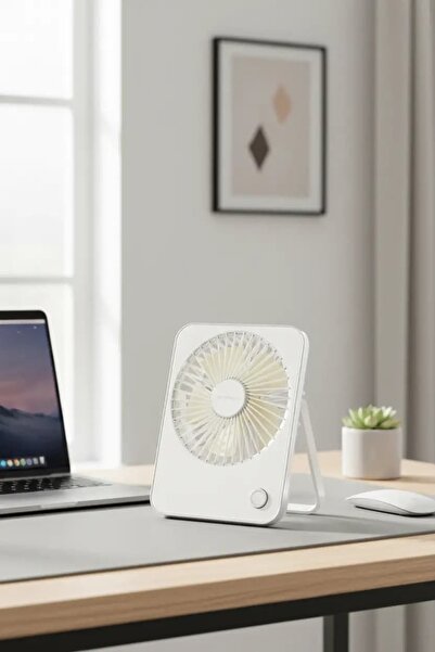 Miniso Makaron Serisi Katlanabilir Mini Fan Beyaz – Şarj Edilebilir Taşınabil...