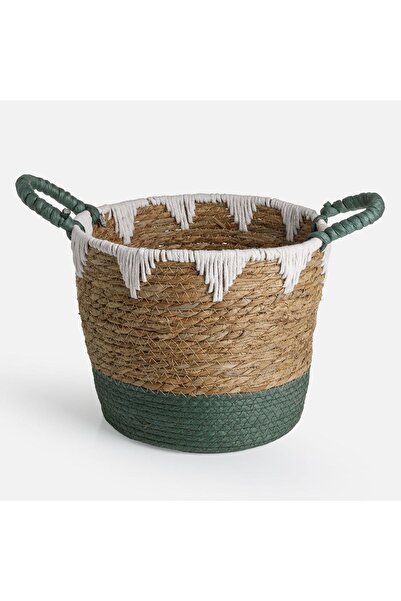 Zâna Casei Ψάθινο καλάθι με χερούλια Ø27x23εκ.