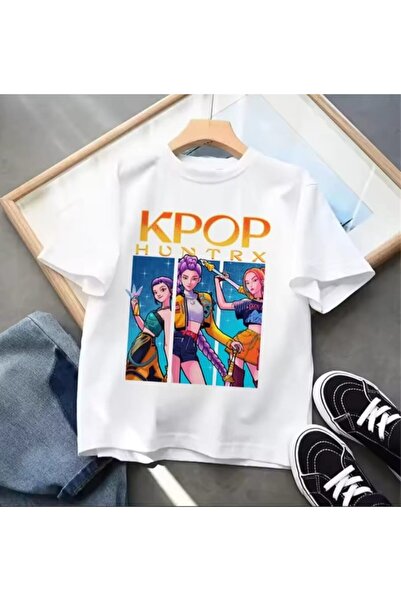 STİL-X K-POP DEMON HUNTERS / HUNTRIX BASKILI ÇOCUK TSHIRT, %100 PAMUKLU KUMAŞ