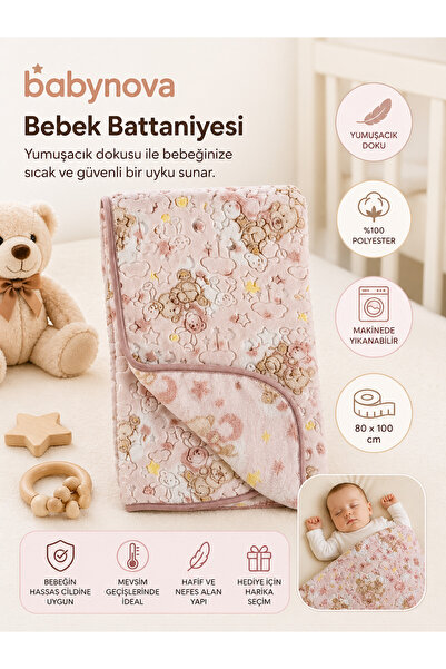 babyist • Babynova Çift Taraflı Baskılı Bebek Battaniyesi