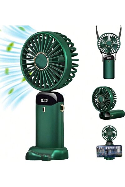 MASLİNG Mini Klima 5 Kademeli Şarjlı Taşınabilir Dijital Led Göstergeli El Fanı Vantilatör Masa fanı Fan